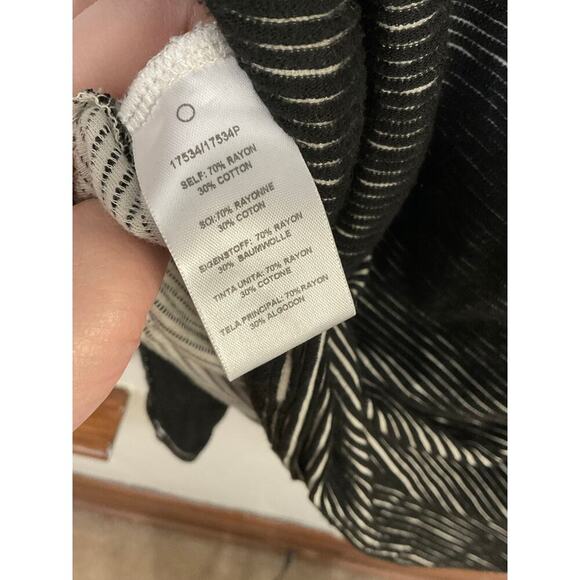 ANTHROPOLOGIE Dolan Black White Striped Cowl Neck Long Sleeve Top Size X-Large - Picture 8 of 9